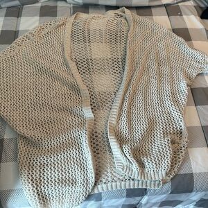 Cream Knit Cardigan/coverup one size oversized open weave